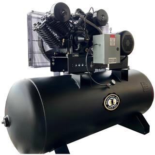 Industrial Gold 120 Gal. 10 HP Horizontal 3-Phase Low RPM 175 PSI Electric Air Compressor with Quiet Operation CI1023E120H