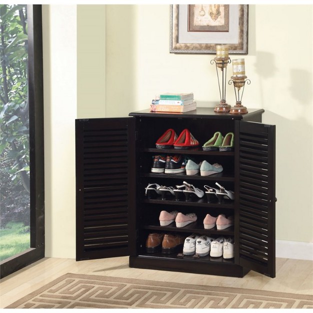 Medley Transitional Wood 5 shelf Shoe Cabinet In Espresso Furniture Of America