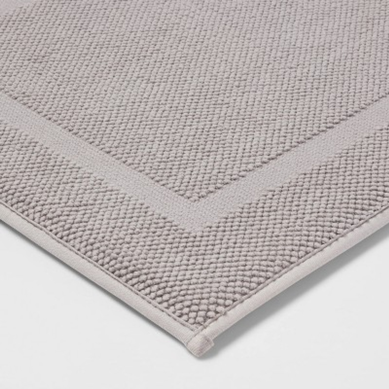 20x34 Performance Texture Cotton Memory Foam Bath Rug Light Gray - Threshold™