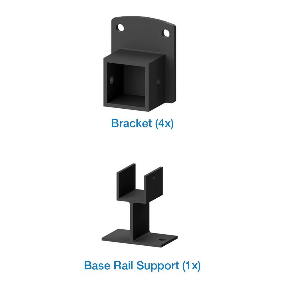 PEAK Aquatine Black 2 in. x 2 in. x 4 in. Aluminum Pool Fence Picket Bracket Kit 56901