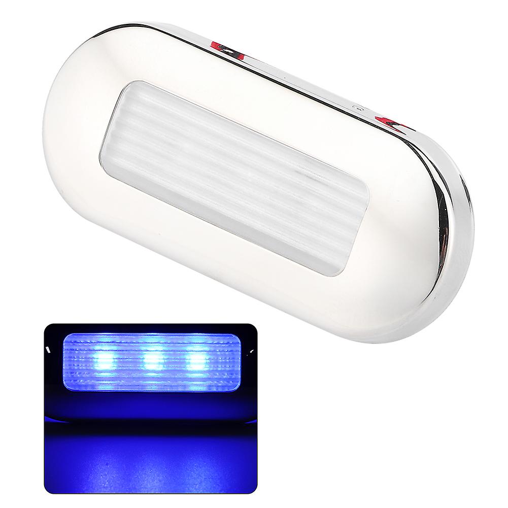 12v Dc Led Walkway Courtesy Light Oval Shape 3 Lamp Beads Ip67 Waterproof For Marine Boat Rvblue Light