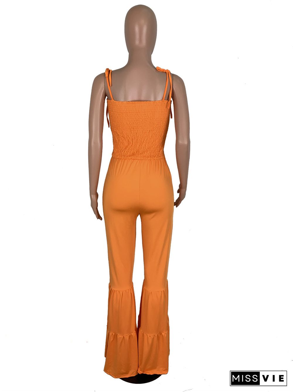 Women Straps Strapless Long Flared Jumpsuits