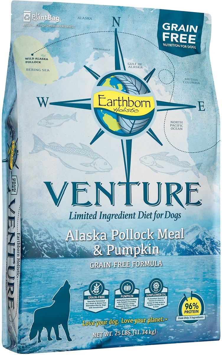 Earthborn Holistic Venture Alaska Pollock Meal and Pumpkin Limited Ingredient Diet Grain-Free Dry Dog Food