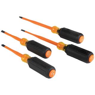 Klein Tools Screwdriver Set Slim-Tip Insulated Phillips Cabinet Square 4-Piece 33734INSR