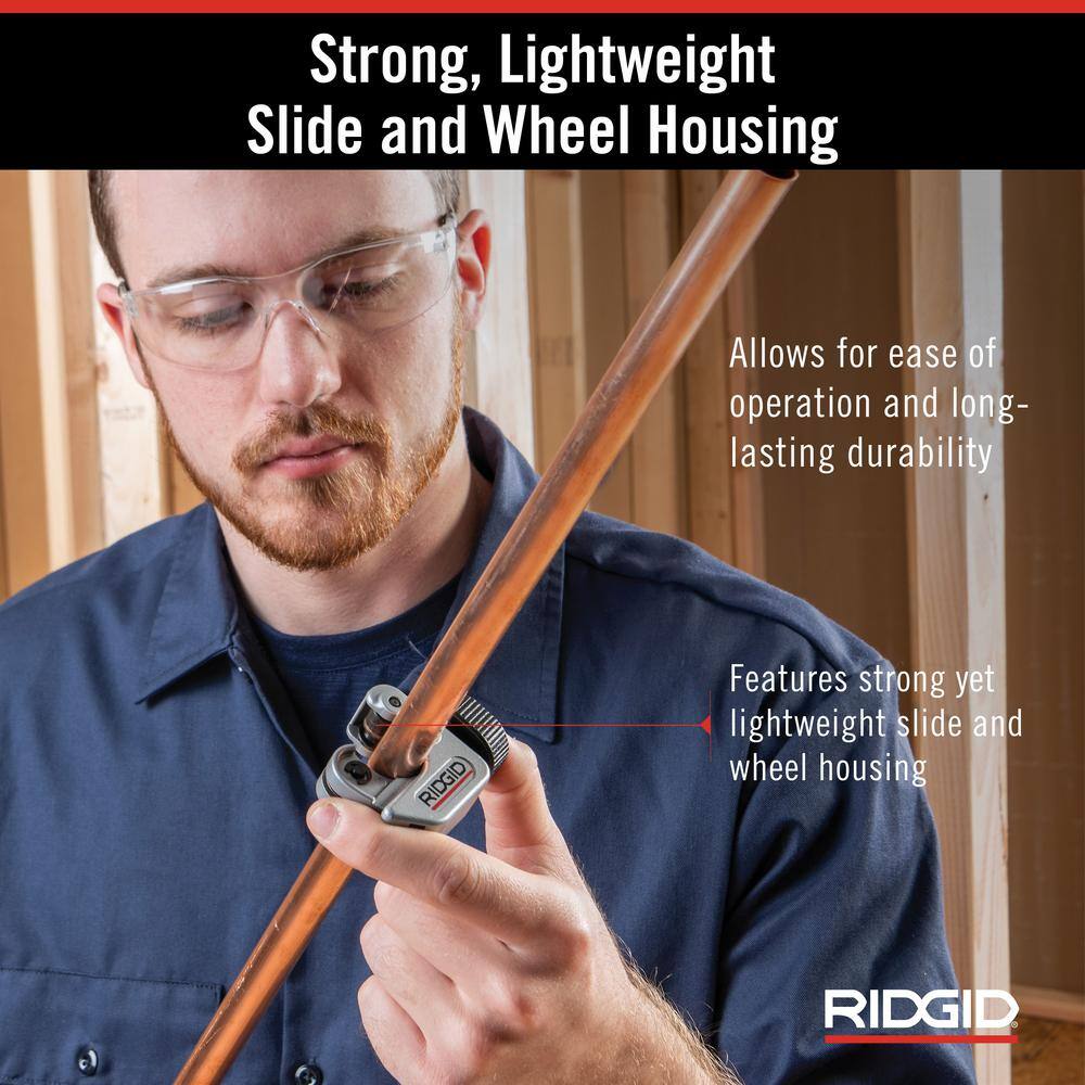 RIDGID 18 in. to 58 in. 103 Close Quarters Copper Aluminum Brass and Plastic Tubing Cutter Multi-Use Tubing Tool 32975