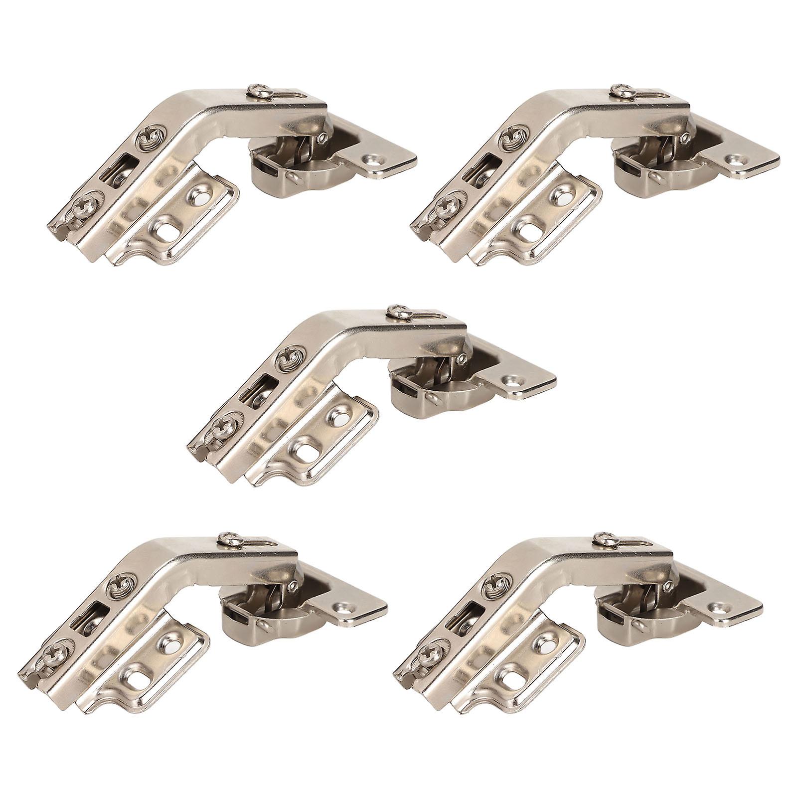 5pcs Hydraulic Buffer Hinge Replacement Slow Close Stainless Steel Frameless Cabinet Doors Hinges For Cabinet Doors