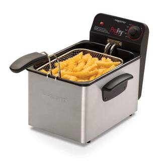 Presto Professional 3.2 Qt. Stainless Steel Deep Fryer with Fry Basket 05461