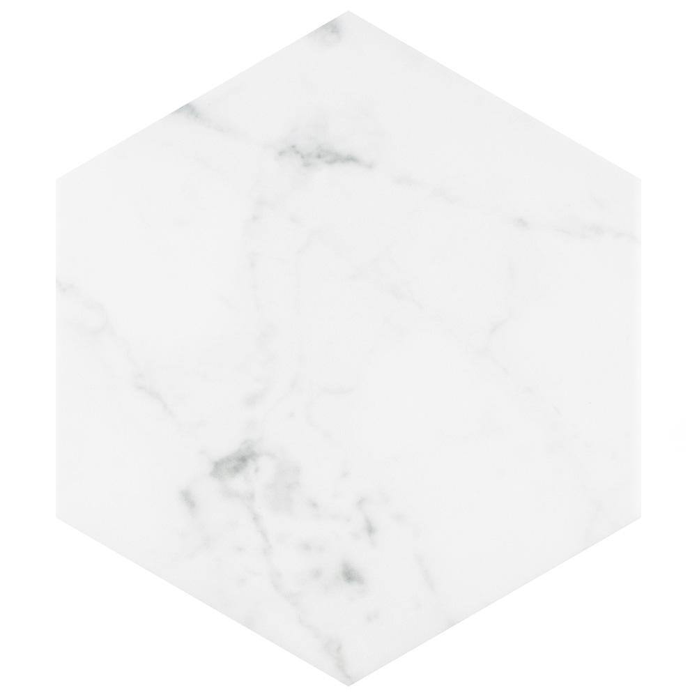 Merola Tile Classico Carrara Hexagon 7 in. x 8 in. Porcelain Floor and Wall Tile (7.5 sq. ft.Case) FEQCRX