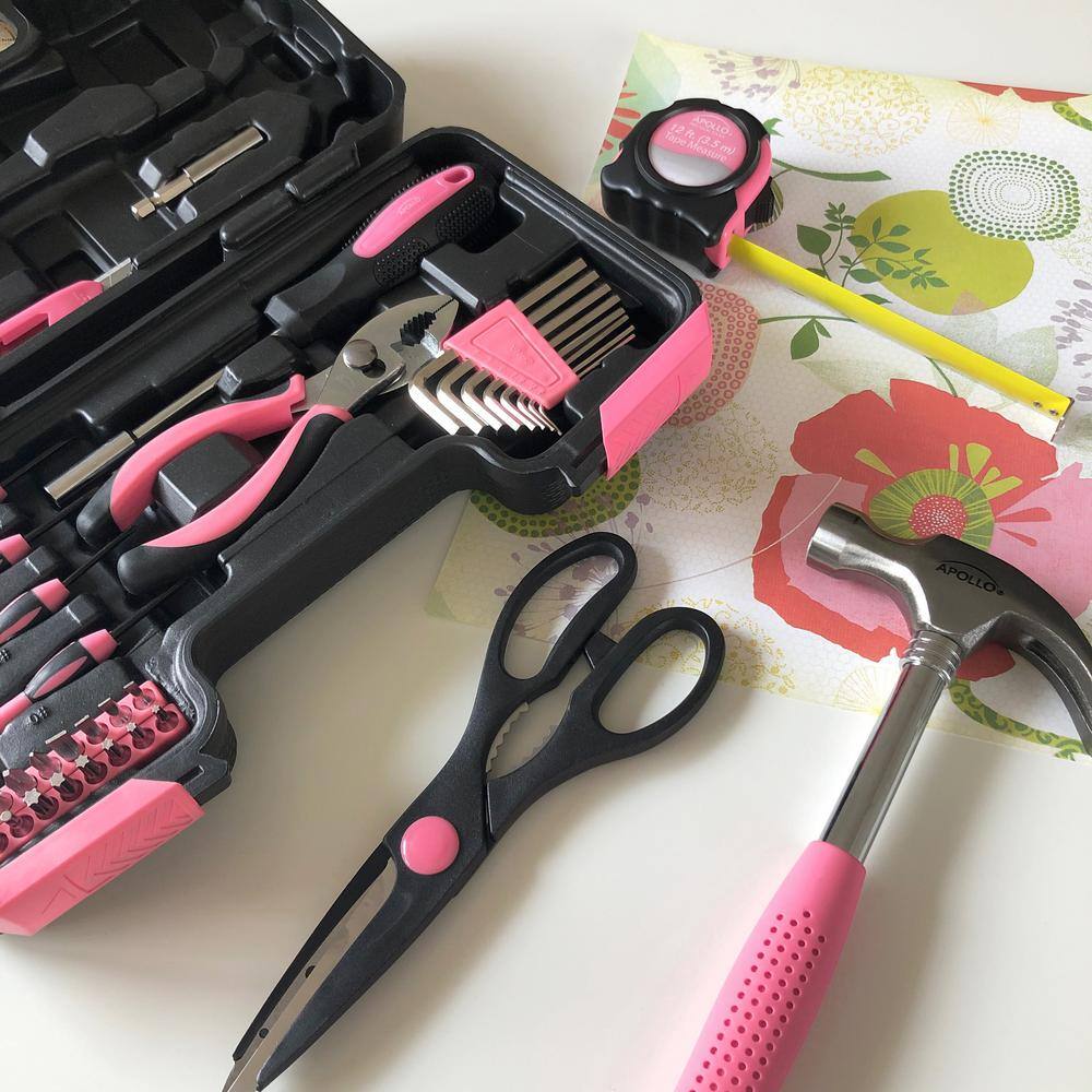 Apollo General Tool Set in Pink (39-Piece) DT9706P