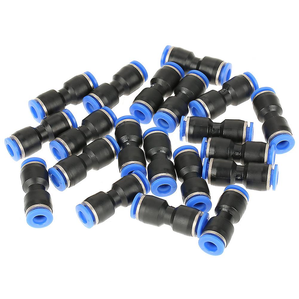 20pcs 6mm Tube Od 1/4'' Pneumatic Straight Push Connectors Air Line Fittings