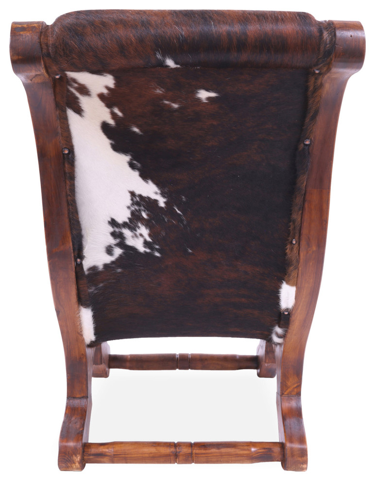 Reclaimed Wood Hair On Cowhide Handcrafted Chair C216 FC   Rustic   Armchairs And Accent Chairs   by Manhattan Rugs  Houzz