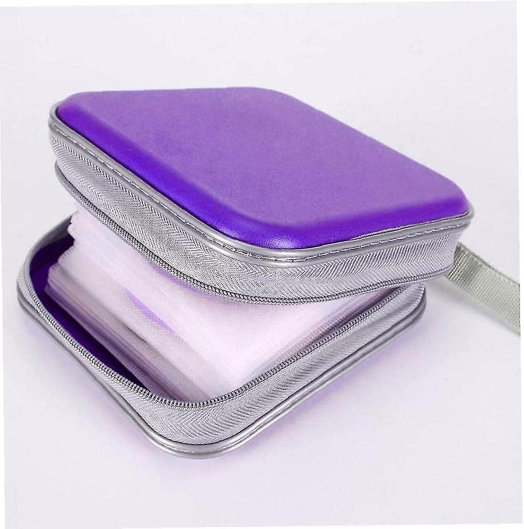 Cd Holder Cd Case Wallet Dvd Binder Dvd Organizer Storage Bag 40 Capacity Portable Purple