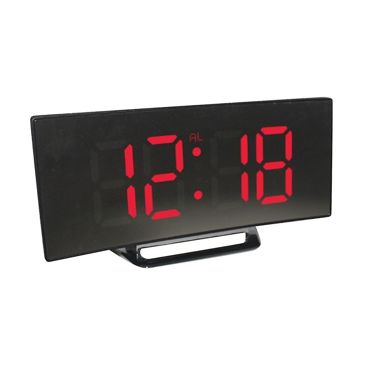 Luminous Large Digital Curved Dimmable Alarm Clock Green