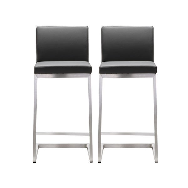 Parma Stainless Steel Eco-leather Counter Stool (Set of 2)