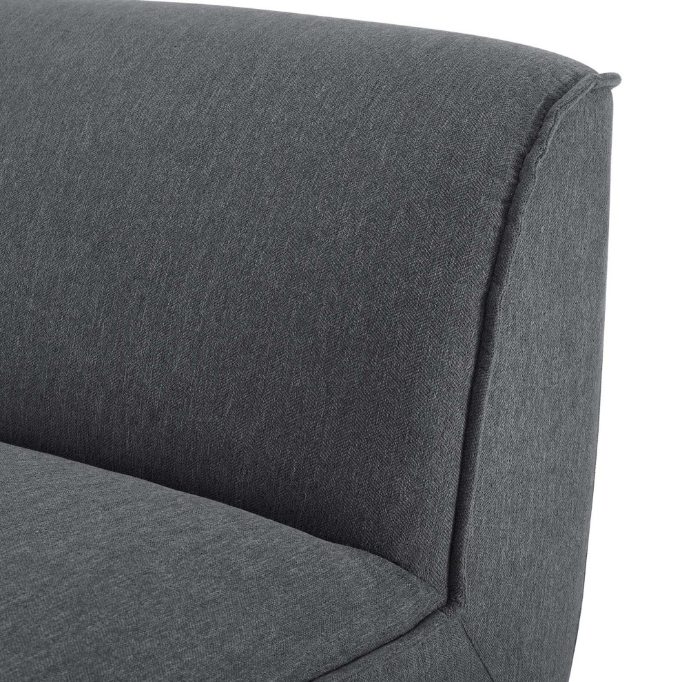 Sofa Middle Chair  Fabric  Dark Gray  Modern  Living Lounge Hospitality   Transitional   Armchairs And Accent Chairs   by House Bound  Houzz