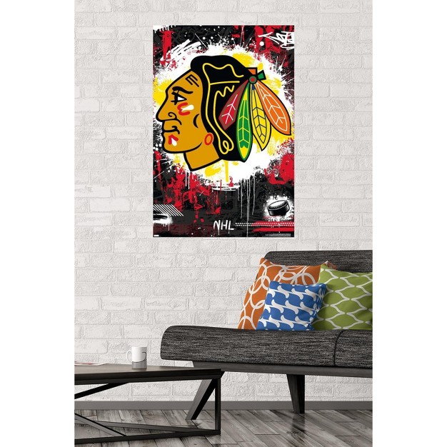 Trends International Nhl Chicago Blackhawks Maximalist Logo 23 Unframed Wall Poster Prints