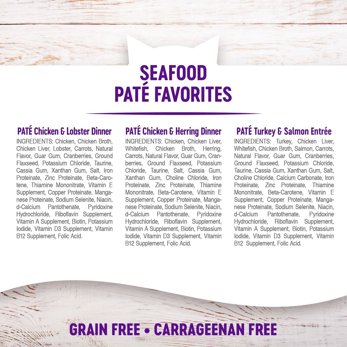 Wellness Seafood Pate Favorites Canned Cat Food， 3-oz， case of 24