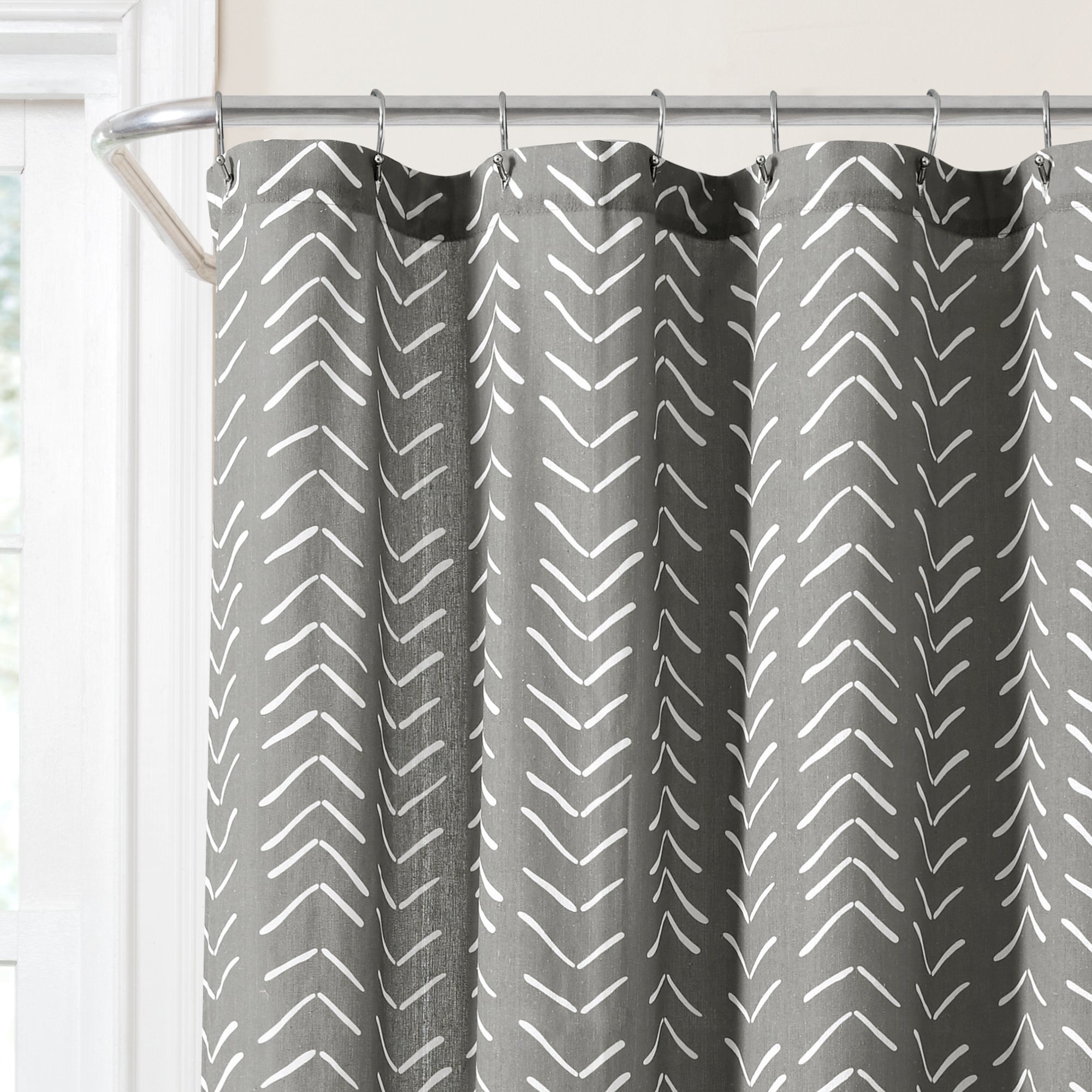 Hygge Modern Arrow Faux Linen Shower Curtain