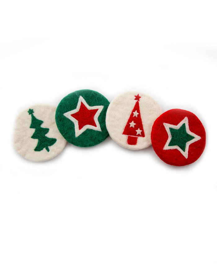 Thirstystone Felted Holiday Coasters Set of 4