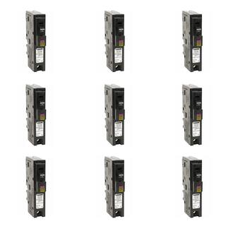 Square D Homeline 15 Amp Single-Pole Plug-On Neutral Dual Function (CAFCI and GFCI) Circuit Breaker (9-pack) HOM115PDFC9