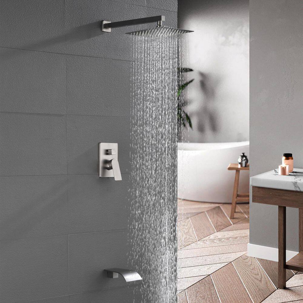 Nestfair Single-Handle 1-Spray Tub and Shower Faucet in Brushed Nickel (Valve Included) SMD3012N