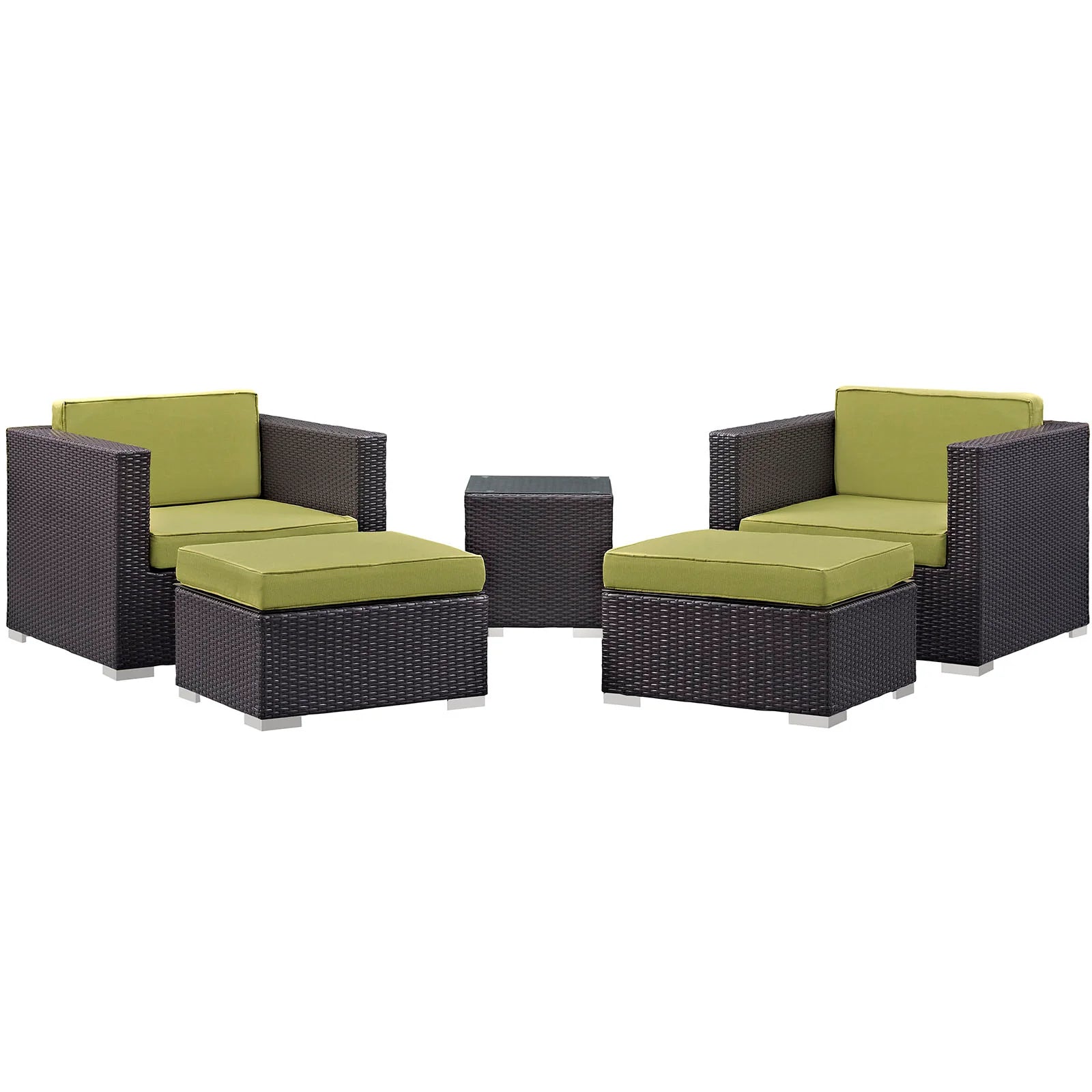 Convene 5 Piece Outdoor Patio Sectional Set