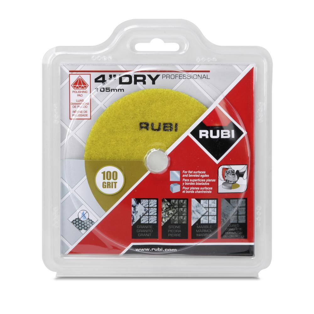 Rubi 4 in. 100 Grit Resin Dry Polishing Pad 61913