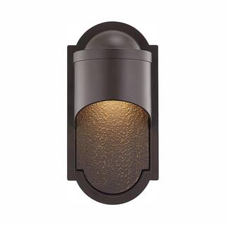 Home Decorators Collection Dark Sky 1-Light Bronze Outdoor Integrated LED Wall Lantern Sconce HD-1244-I