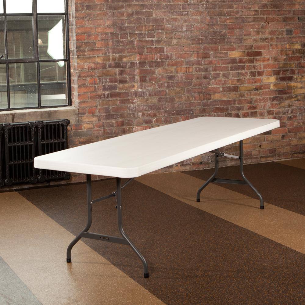 Lifetime 8 ft. White Granite Plastic Folding Table (Commercial) 22980