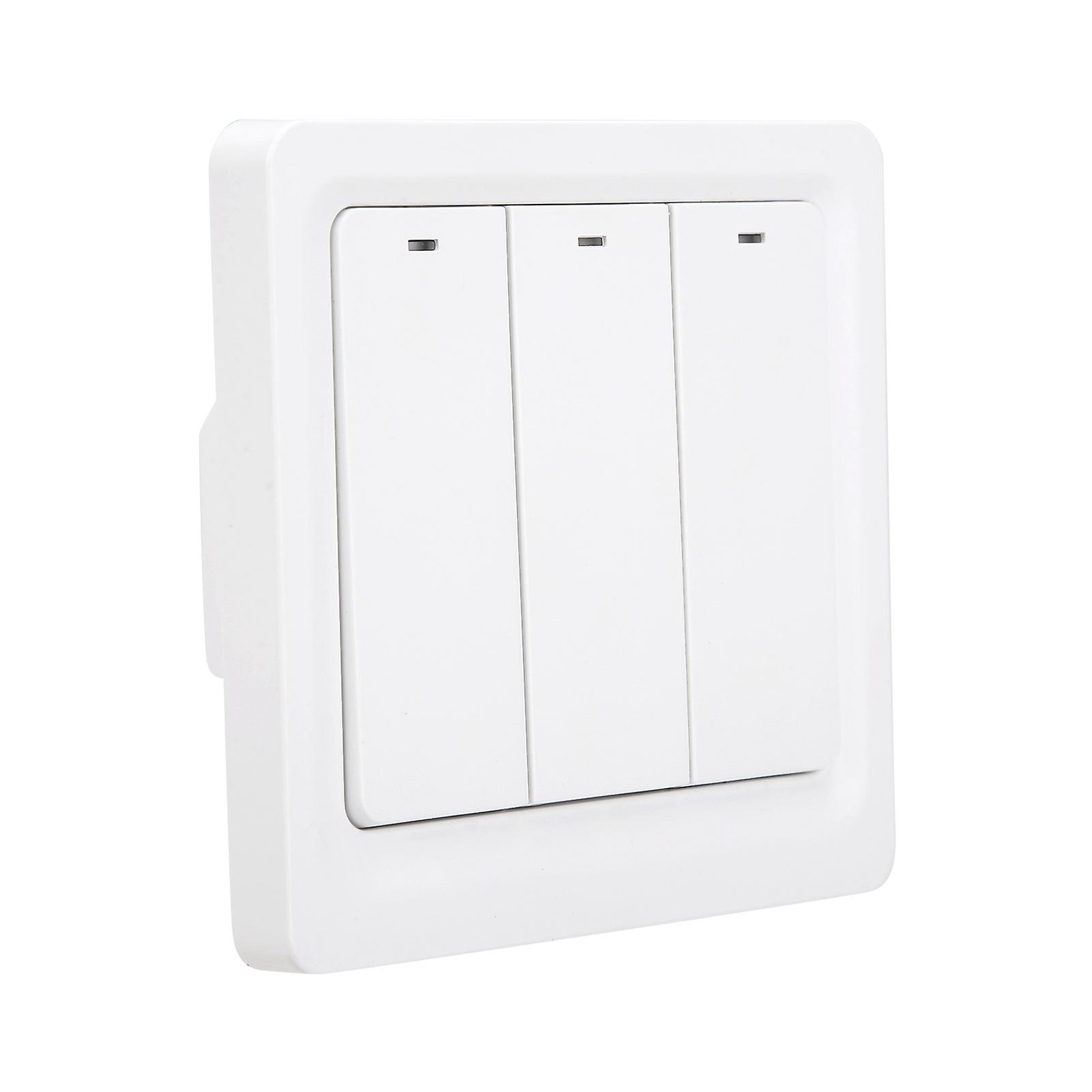 Wall Smart Light Switch Push Button Zero Fire 3 Gang 600w Abs For Tuya Ac 110240vwifi