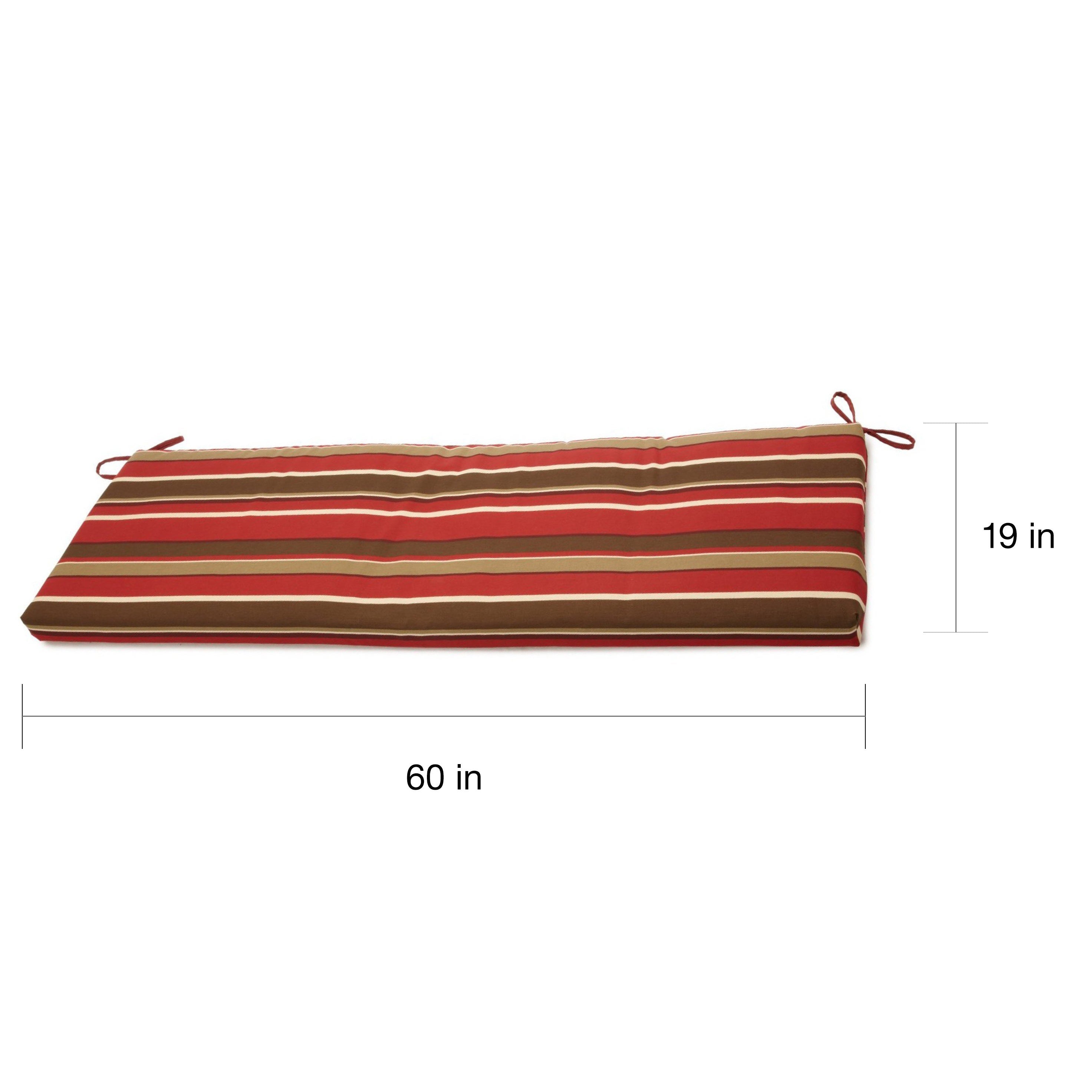 Blazing Needles  60-inch Designer Outdoor Bench Cushion Montflueri Sangria