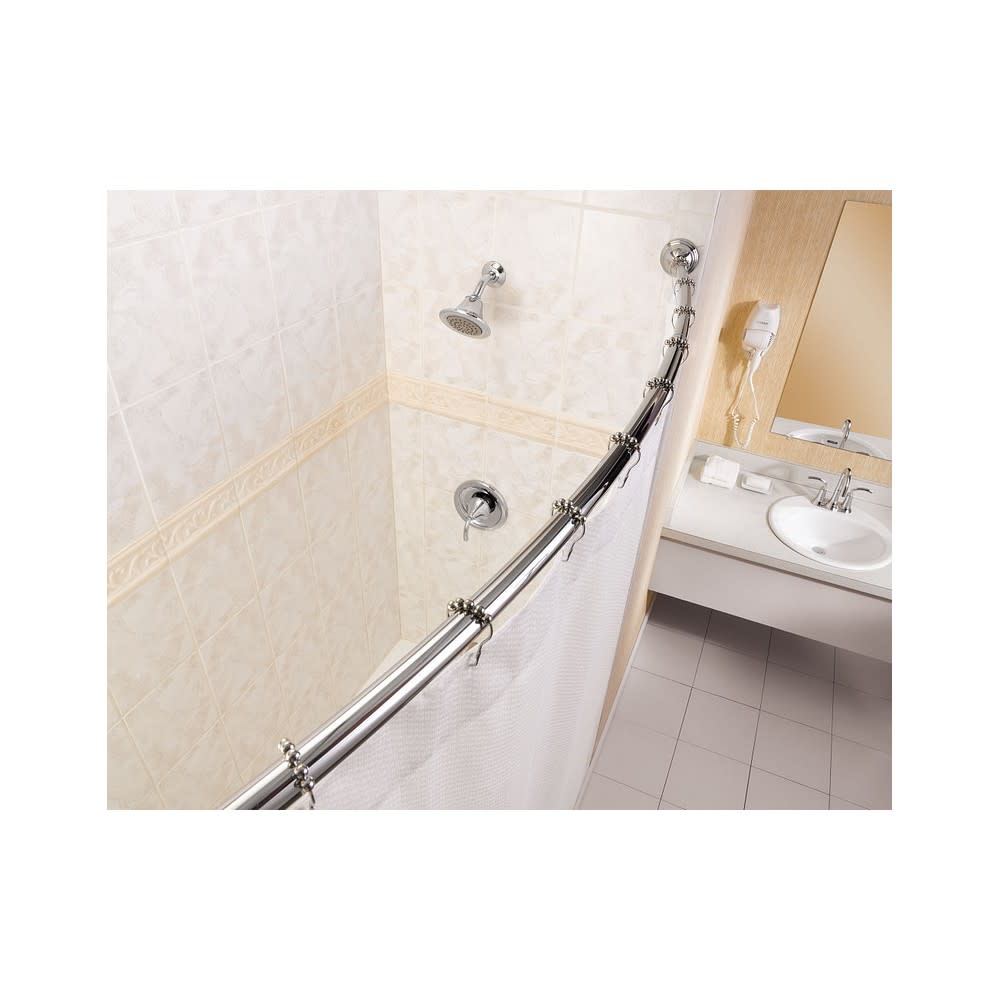 Moen Shower Rod Chrome 72 Adjustable Curved