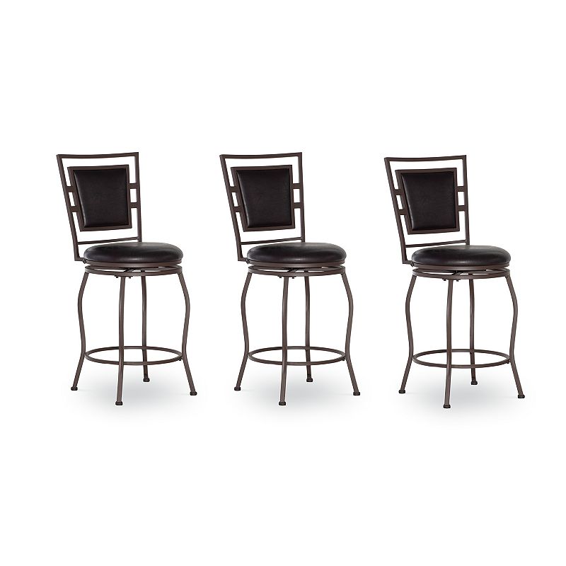 Linon Townsend 3-Piece Adjustable Stool Set