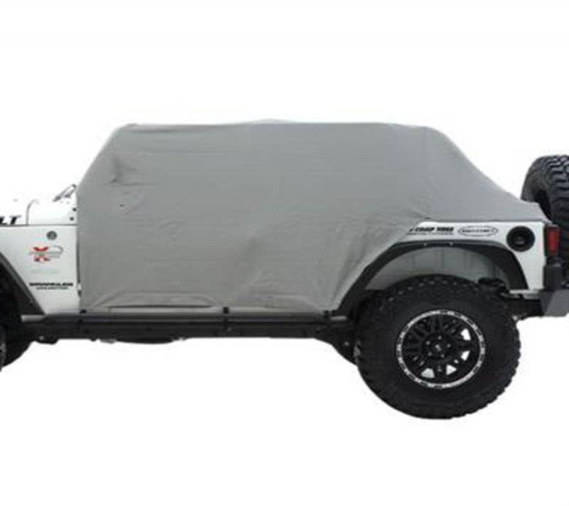 Smittybilt 2007-2018 Fits Jeep Wrangler JK 4 Door Cab Cover With Door Flap Water Resistant Gray 1069