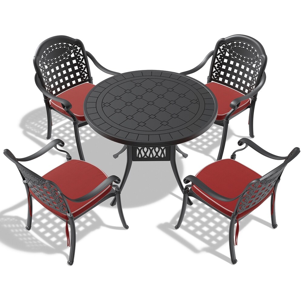 5 Piece Outdoor Dining Table Set for Patio