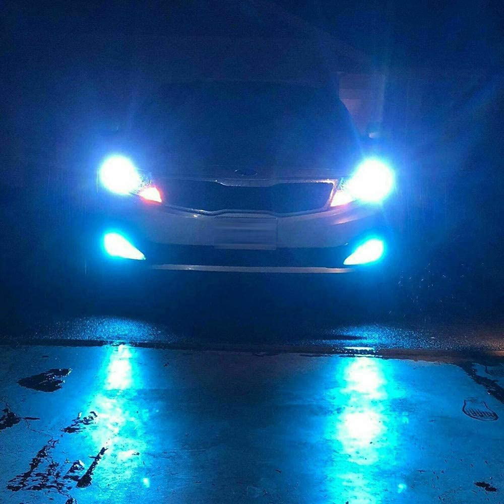 H16 5202 LED Fog Light Bulbs 8000K Ice Blue，For Ford Escape Mustang 07-13 Explorer Sport Trac 07-10)，High Power 50W LED Bulbs for Signal， Turn， Brake， Parking， Tail， DRL Fog Lights，SHENKENUO