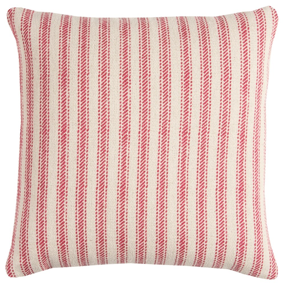 Rizzy Home Ticking Stripe Cotton Canvas Throw Pillow