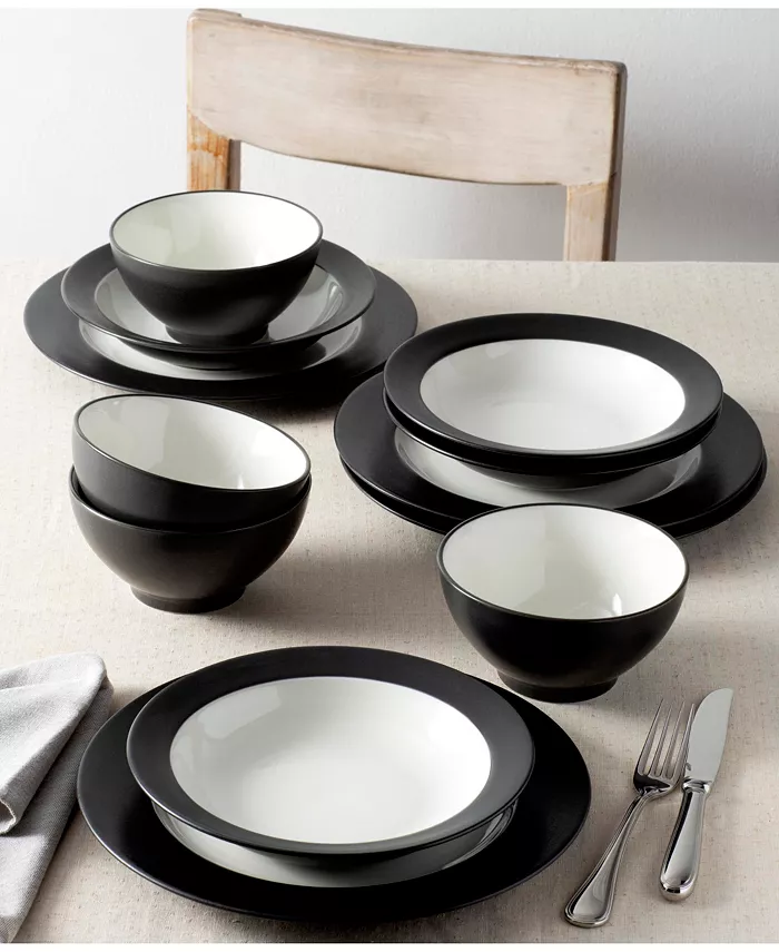 Noritake Colorwave  Rim 12-Piece Dinnerware Set Service for 4