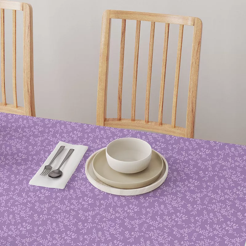 Rectangular Tablecloth， 100% Cotton， 60x84， Purple Vines