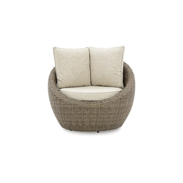 Signature Design by Ashley Danson Brown/Beige Swivel Lounge with Cushion (Set of 2)