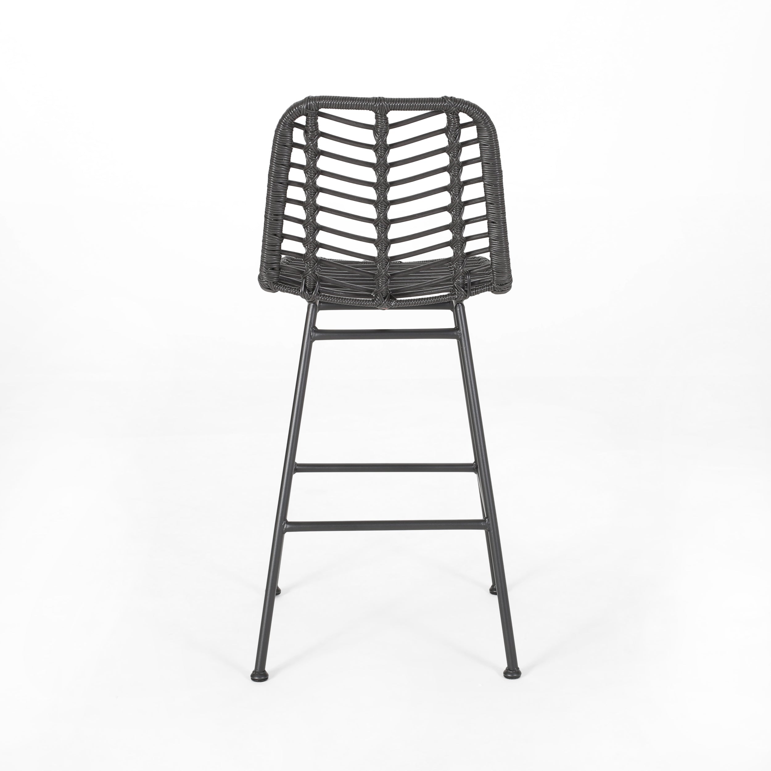 Jessie Outdoor Wicker Barstools (Set of 2)