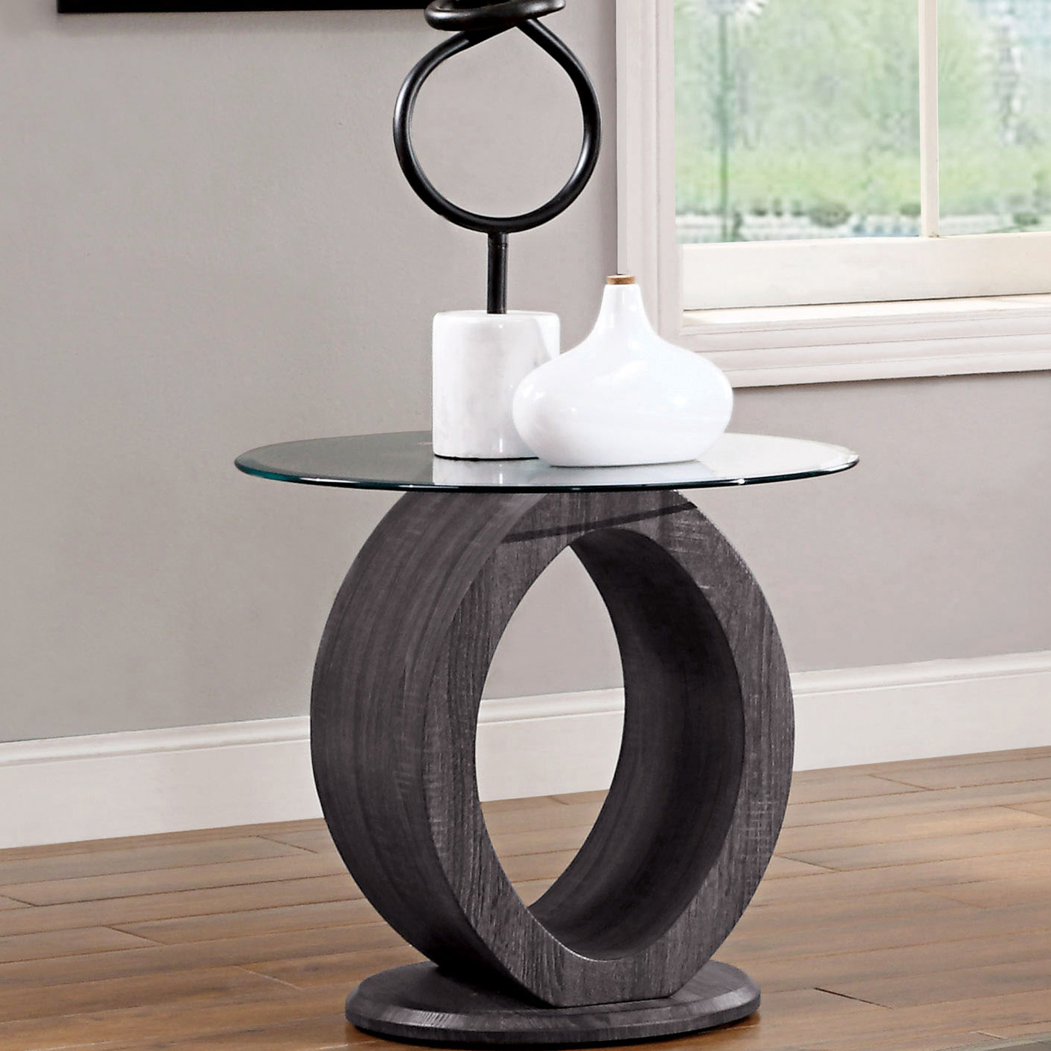 Strick and Bolton Totte Contemporary Grey 24-inch Side Table