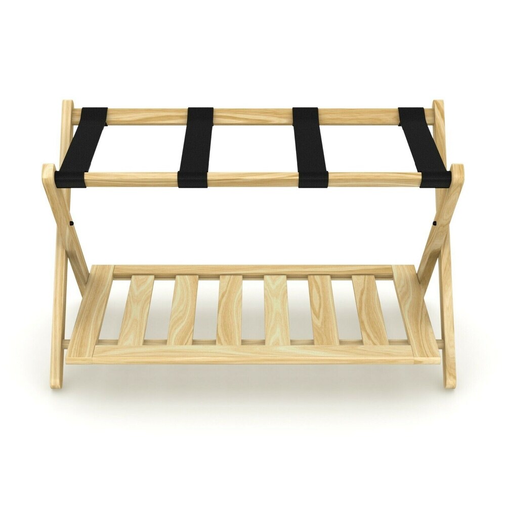Stony Edge Luggage Rack Suitcase Stand for Guest Room with Shelf