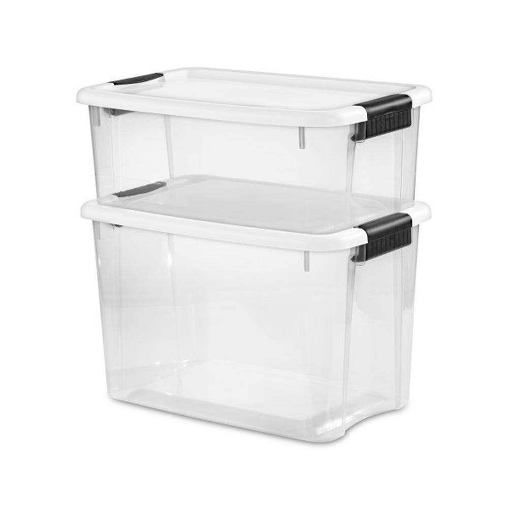 Sterilite 18 Qt. Clear Ultra Latch Storage Organizer Container Box (24-Pack) 24 x 19849806