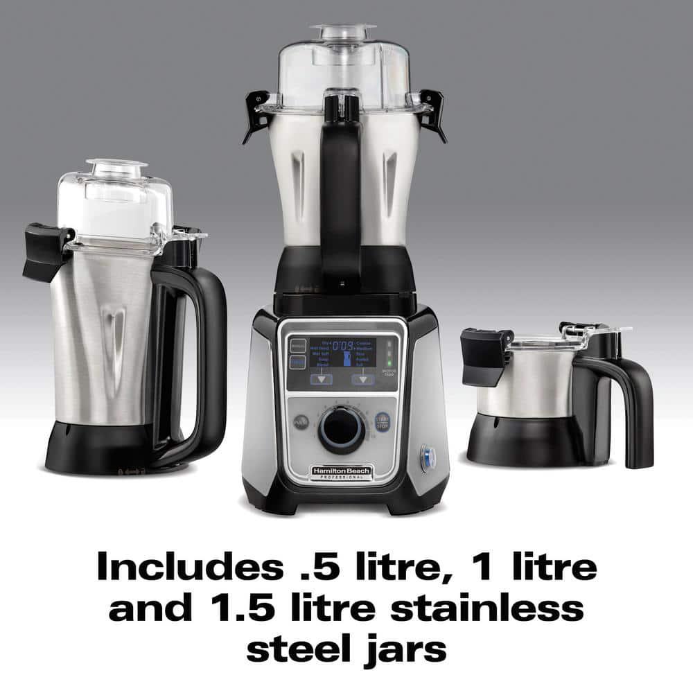 HAMILTON BEACH PROFESSIONAL 52 oz 13Speed Stainless Steel Countertop Blender Juicer Mixer Grinder with 3Stainless Steel Jars