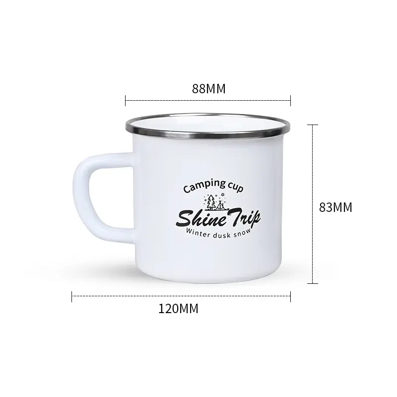 Outdoor camping enamel cup nostalgic classic picnic cup minimalist coffee cup large capacity mug