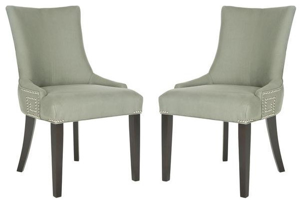 Hans 20 quotSide Chair  Set of 2   Silver Nail Heads  Granite   Transitional   Dining Chairs   by Rustic Home Furniture Deco  Houzz