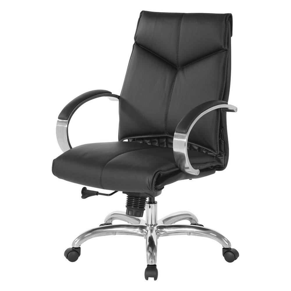 Deluxe Mid Back Executive Black Leather Chair