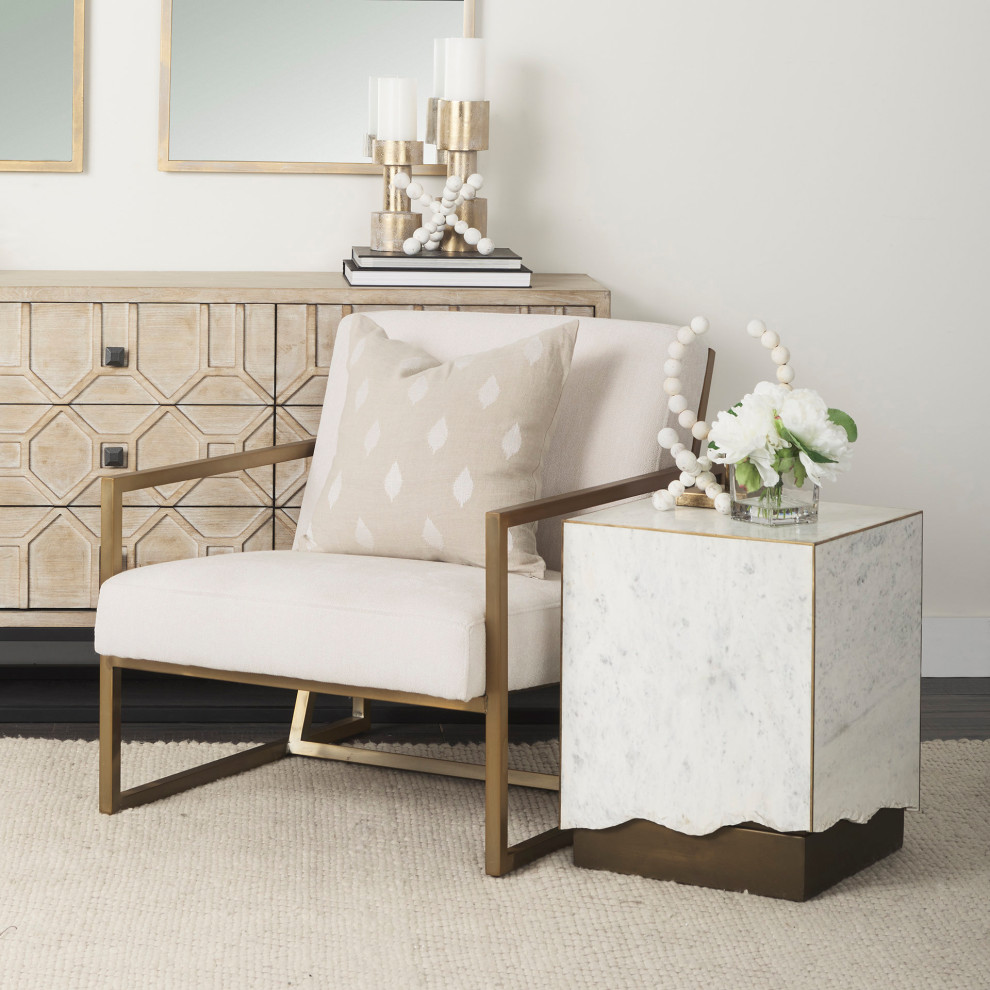 Armelle Fabric Seat w/ Metal Frame Accent Chair   Contemporary   Armchairs And Accent Chairs   by Mercana  Houzz