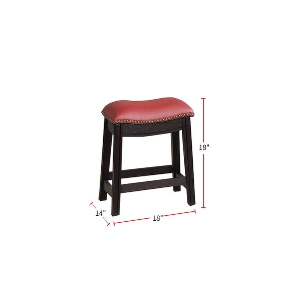 Burgundy PU Upholstery Bar Stool， Set of 2